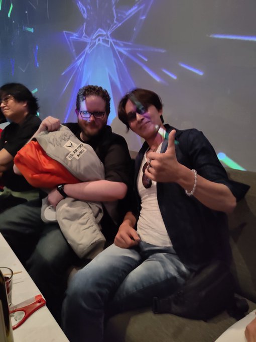 So... Tonight was magical. And I bought Tetsuo Kurata's jacket. And Gokai Pink gave me her purse. https://t<a href="/tag/kamenrider"class="tags"><span>#kamenrider</span></a>