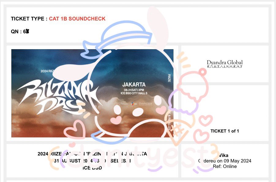 danityest's tweet photo. want to sell / looking for buyer

1 tix cat 1B soundcheck (presale wv membership)
riize fancon ‘riizing day’ in jakarta

🎐 queue number 6x
🎐 atas nama pribadi
🎐 provide surat kuasa

details and price on dm
(please mention after dm) https://t.co/QaPOcdnfOS