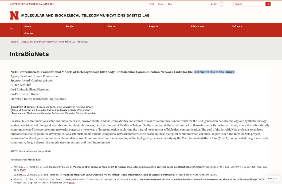 CorinneNokel's tweet image. INTRA-BODY 🛜 INTERNET 

UNIVERSITY OF NEBRASKA-LINCOLN

INTERNET OF BIO-NANO THINGS

INTRA-BODY NANO-NETWORKS

synthetic-biology-enabled electrical and biological wearable and implantable devices, i.e., the Internet of Bio-Nano Things.

mbite.unl.edu/intrabionets