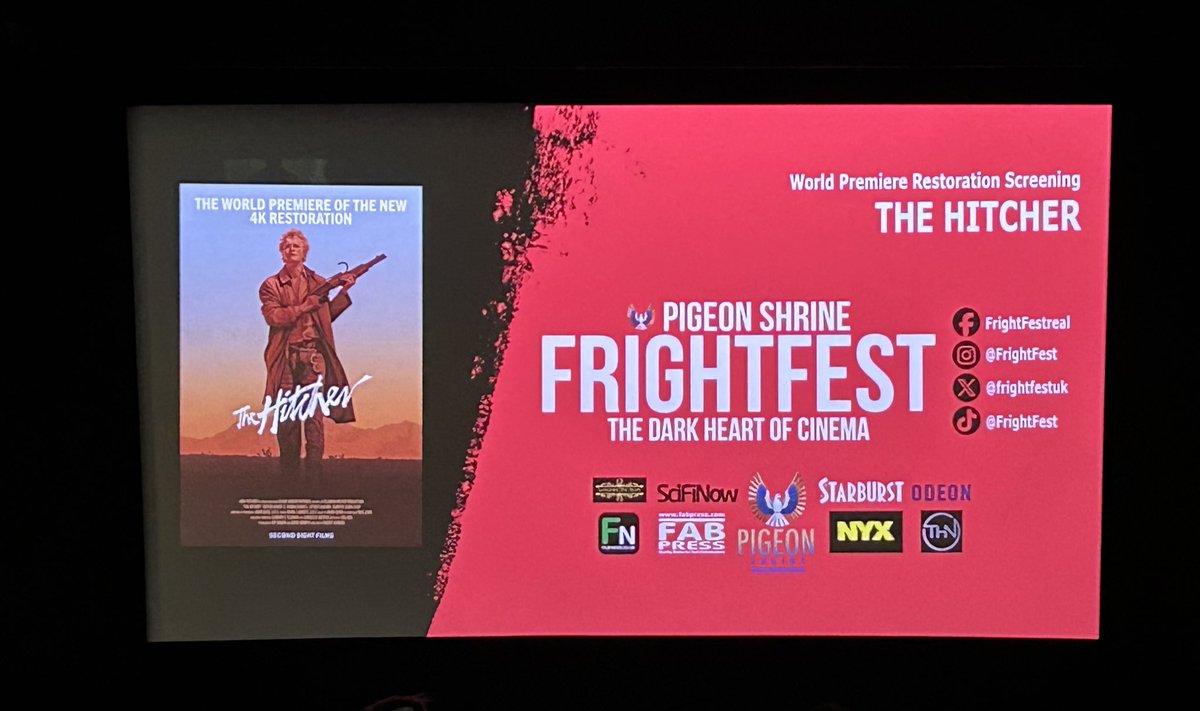 Drawonelast's tweet photo. Day two @frightfestuk the great movies keep coming!
#frightfest #frightfest2024 #horror #horrorfan #foryou #cinima @ODEONCinemas #theghost #irishmovie #hitcher @SecondSightFilm #thehitcher #bookworm @SignatureEntUK #shelbyoaks @ShelbyOaksMovie #mutilator2 @MutilatorTwo https://t.co/8z7kGTQlkt