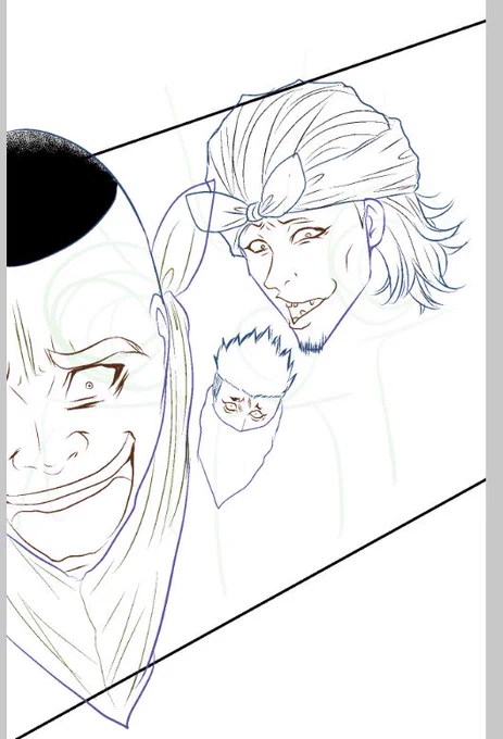 モブのザコギャング描いてる時が一番(?)楽しい これからこいつらめちゃくちゃボコられるんだろうなあ、と