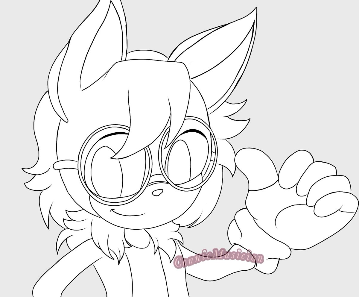 Lineart sketch so far for <a href="/Megabeast6854/">Nathaniel the Falcon</a> OC, 
Polites the Bunny^-^  Full body completed color  version will posted soon💕🌸