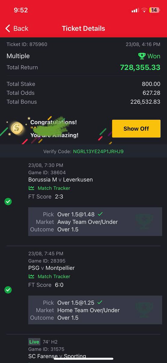 1200odd won✅✅✅✅✅✅✅✅
903odd won✅✅✅✅✅✅✅✅✅
988odd won✅✅✅✅✅✅✅✅✅
627odd won✅✅✅✅✅✅✅✅✅

1 game cut 3k+odd, congratulations to those that flex/won their edit, always check telegram channel for my daily game:t.me/AAAAAFAiLCAXY7…