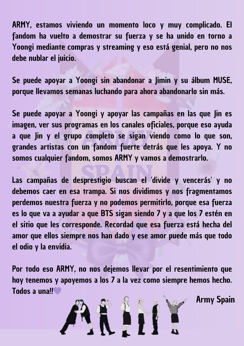 Army,  estemos unidxs para los 7🫂💜

#BTSis7 
#BTSPurpleRibbonProject