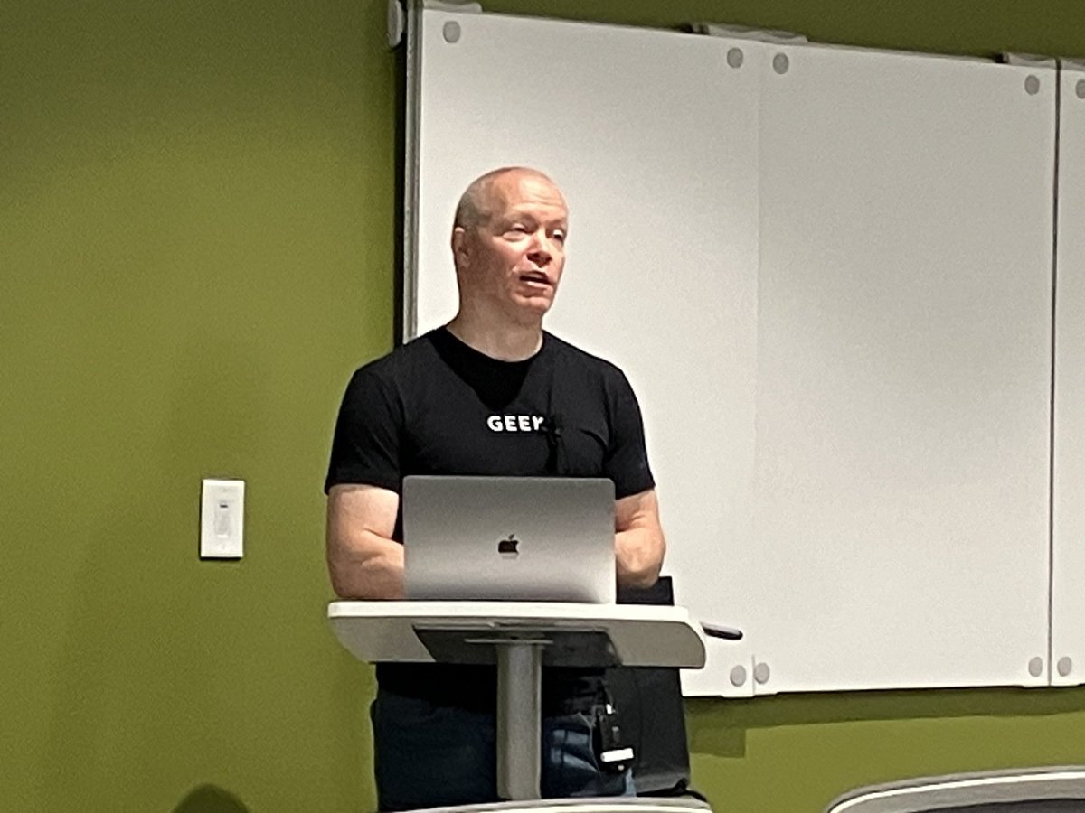 I'm enjoying the start to day 2 of <a href="/CodesCarolina/">Carolina Code Conference</a> with <a href="/cromedome/">Jason A. Crome</a> reminding us that perl is still getting the job done. Fantastic conference with great speakers and friendly people.