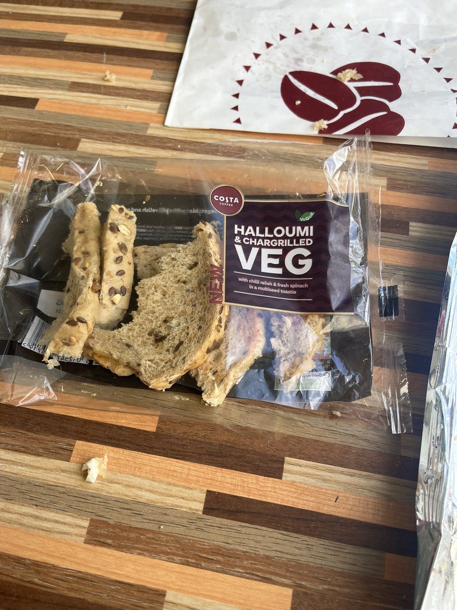 Avoid Costa’s Halloumi and Chargrilled Sandwich at all costs - totally inedible!  <a href="/CostaCoffee/">Costa Coffee</a>