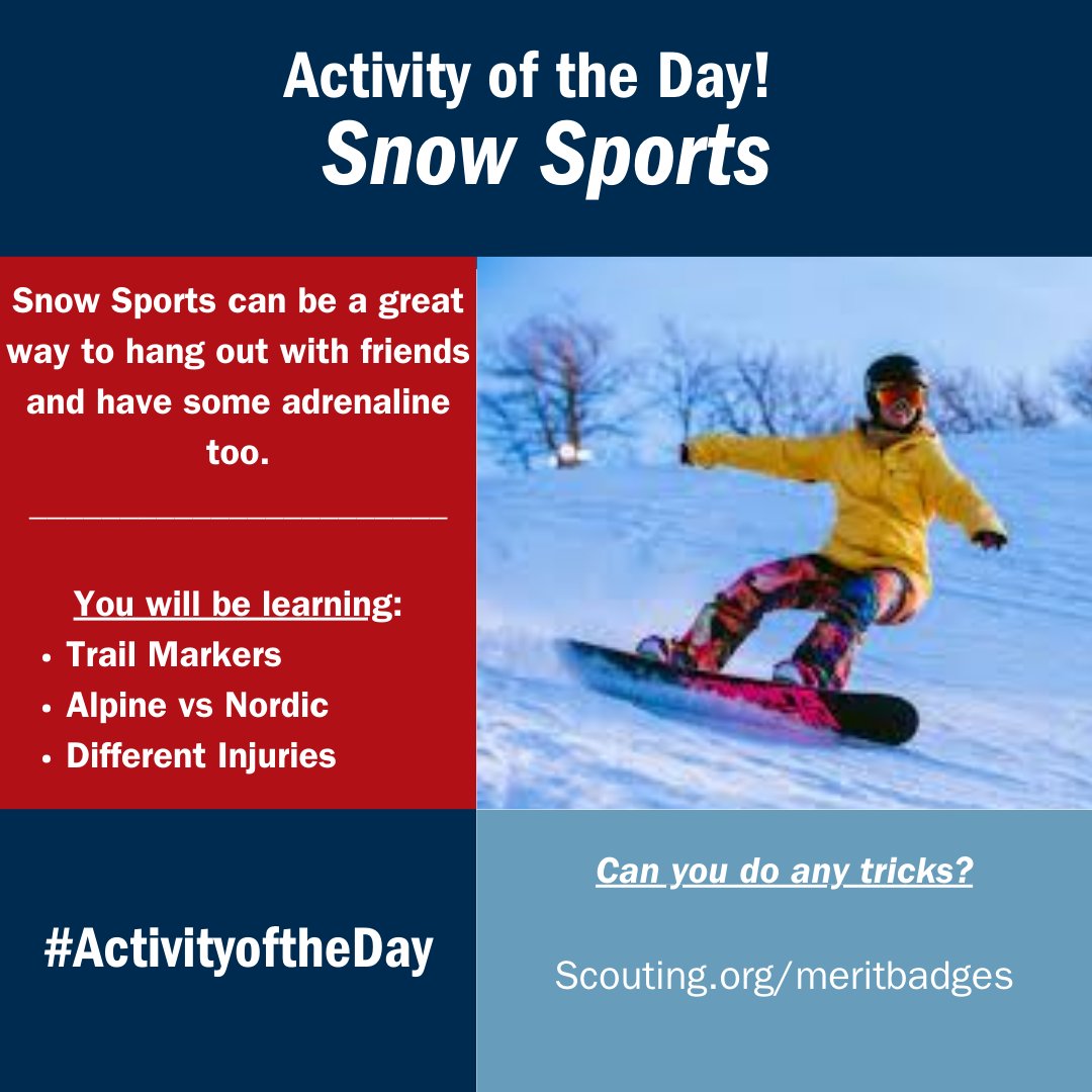 Winter's coming up soon!  Grab your sled or board for the Snow Sports Merit Badge!