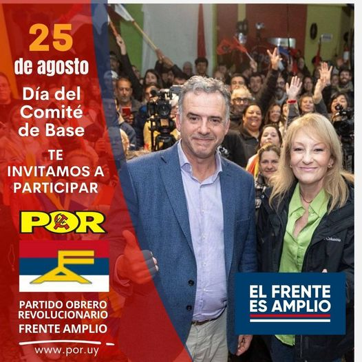Por_UY's tweet photo. Este domingo 25 de agosto es el Día del Comité de Base y desde el Partido Obrero Revolucionario te invitamos a participar, a decidir y a incidir, para seguir construyendo un Frente Amplio antiimperialista y revolucionario.

@CosseCarolina 
@OrsiYamandu 
@Frente_Amplio https://t.co/QoL8A4KLqC