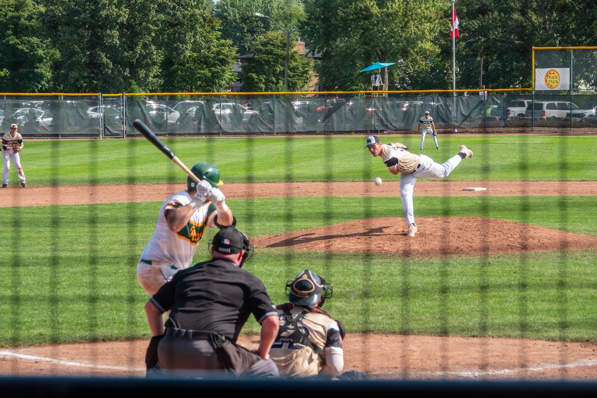 NeilLumsdenMPP's tweet photo. 🏟️ Joined Tecumseh Mayor McNamara for the first pitch at yesterday’s game between Ontario &amp; Manitoba at the @BaseballCANNats!

Proud to see that our sport hosting fund is helping to bring together players, fans &amp; visitors from 9 provinces as teams compete for the national title. https://t.co/mXnXcgHWk9