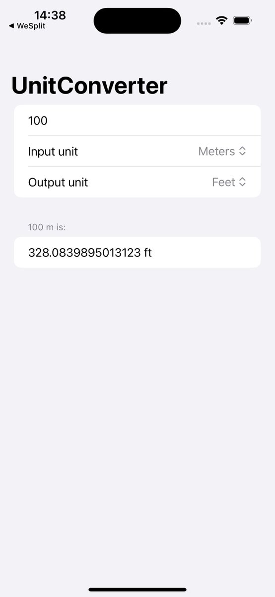 iosdevlearner's tweet image. Just finished Day 19 of the #100DaysOfSwiftUI 
I looked a little at the solution of other people before finishing. I don't like the array of tuples but I wasn't able to get the full description of the unit from the type. What can be improved?