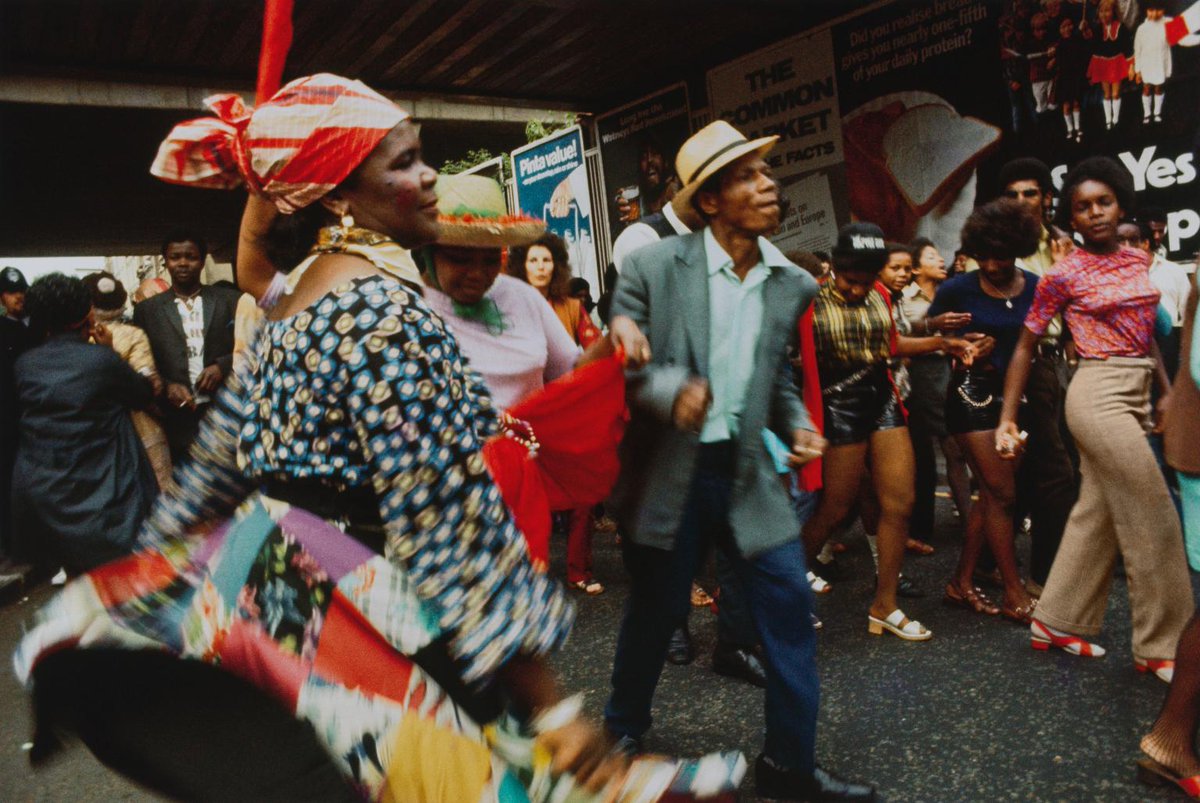 Tate's tweet photo. It’s Notting Hill Carnival weekend! 🎉

Carnival is an annual celebration in West London led by members of the British Caribbean community that emerged in the 1960s to promote cultural unity. Horace Ové, a Trinidadian-born British photographer, filmmaker and founding member of the Carnival documented the birth of the celebration and its growth through the 70s and 80s.

🖤 First Generation Children, Ladbroke Grove, 1969
🎶 Generations, Notting Hill Carnival c.1969
☀️ Walking Proud, Notting Hill Carnival c. 1972
🔊 Sound System Boys, Notting Hill Carnival c. 1980