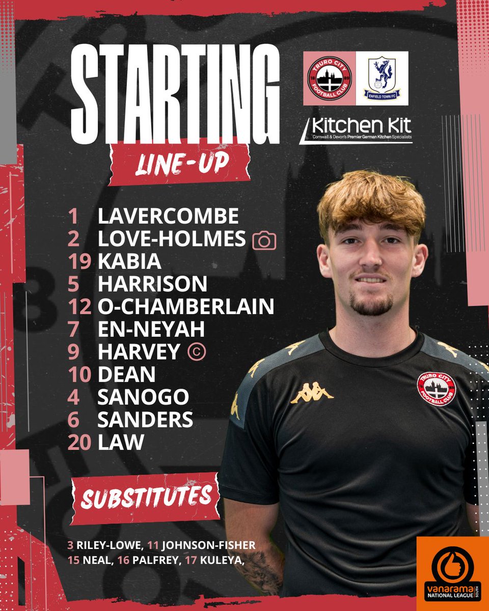 TCFC_Official's tweet photo. 𝗧𝗘𝗔𝗠 𝗡𝗘𝗪𝗦 📋

🥁 Here is your City side to face @ETFCOfficial this afternoon.

🤝 Kitchen Kit Limited

❤️🖤 #WeAreTheCity https://t.co/JX11KjpECw
