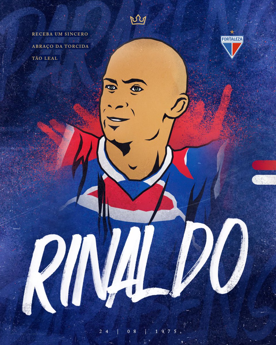 FortalezaEC's tweet photo. Feliz aniversário, Homem-Raio!  🏃⚡

Marcado na história do Fortaleza, Rinaldo é o maior artilheiro do Tricolor nas principais competições nacionais e tem mais de 100 gols com o Manto Tricolor. 

Hoje, nosso ídolo continua atuando pelo clube, mas como auxiliar técnico do sub-17. 

Rinaldo está eternizado na história. 🦁🇫🇷

#FortalezaEC