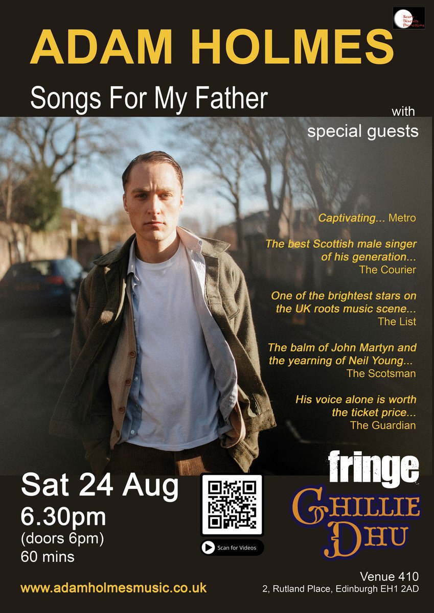 Last chance to snag a ticket for <a href="/AdamHolmesMusic/">Adam Holmes</a>'s only #EdFringe show this year. Tonight - <a href="/GhillieDhuEdi/">Ghillie Dhu</a> 6.30pm.
Tkts from - ghillie-dhu.co.uk/event/edinburg…