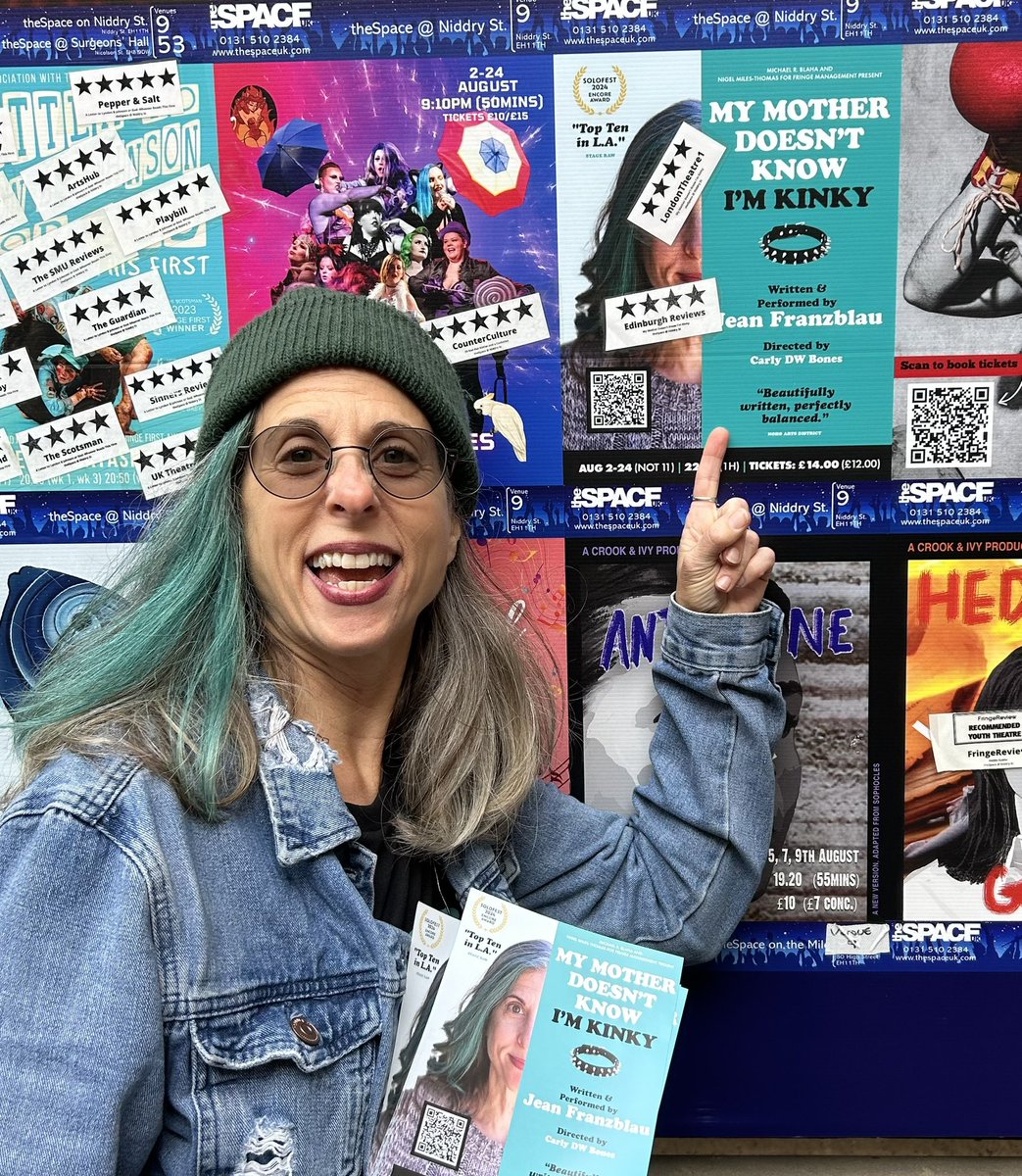 “My Mother Doesn’t Know I’m Kinky”CLOSING NIGHT!  10:15pm <a href="/theSpaceUK/">theSpaceUK</a> at 1 Niddry St. Reviewers say they forget there’s just one person on stage. Such a high compliment. 
tickets.edfringe.com/whats-on/undef…
 #edfringe #unleashyourfringe