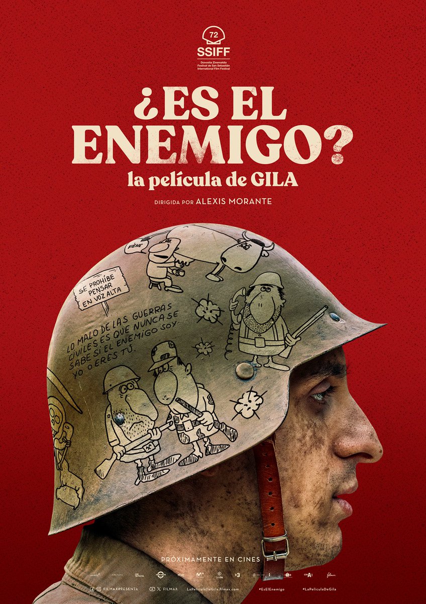💫  ¡Te presentamos el teaser póster de #EsElEnemigo #LaPelículaDeGila!

Un filme dirigido por <a href="/alexis_morante/">Alexis Morante</a> sobre uno de los grandes cómicos de nuestro país: Miguel Gila.

➡  Première mundial en el #72SSIFF de la mano de <a href="/rtve/">RTVE</a> y próximamente estreno solo en cines.