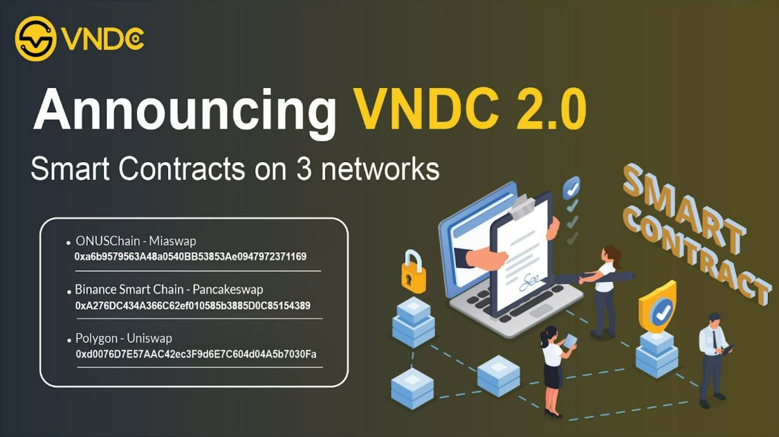 vndc_v2's tweet photo. Announcement: VNDC 2.0 Officially Updates Smart Contracts on ONUSChain, BSC, and Polygon.
👇Let's find out with VNDC 2.0 now!
https://t.co/Ta3N3AVBy8 https://t.co/rNkpqLcWtC