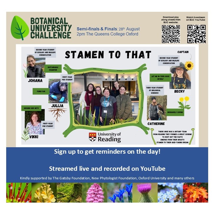 Botanical University Challenge (@bucbotany) on Twitter photo Botanical University Challenge #BUC2024 semifinal team Stamen to That University of Reading. For a reminder sign up at forms.office.com/e/Aw2uJn5vWq Streamed live on the day, then recorded YouTube youtube.com/@BotanicalUniv…… <a href="/drmgoeswild/">Dr M still going wild!</a> <a href="/ReadingBioSci/">UoR BioSci</a> <a href="/BotanyRNG/">Alastair Culham</a> <a href="/Vikki56/">Vikki Rose</a> <a href="/JAjowele/">Joshua Ajowele</a> Botanical University Challenge #BUC2024 semifinal team Stamen to That University of Reading. For a reminder sign up at forms.office.com/e/Aw2uJn5vWq Streamed live on the day, then recorded YouTube youtube.com/@BotanicalUniv…… <a href="/drmgoeswild/">Dr M still going wild!</a> <a href="/ReadingBioSci/">UoR BioSci</a> <a href="/BotanyRNG/">Alastair Culham</a> <a href="/Vikki56/">Vikki Rose</a> <a href="/JAjowele/">Joshua Ajowele</a>