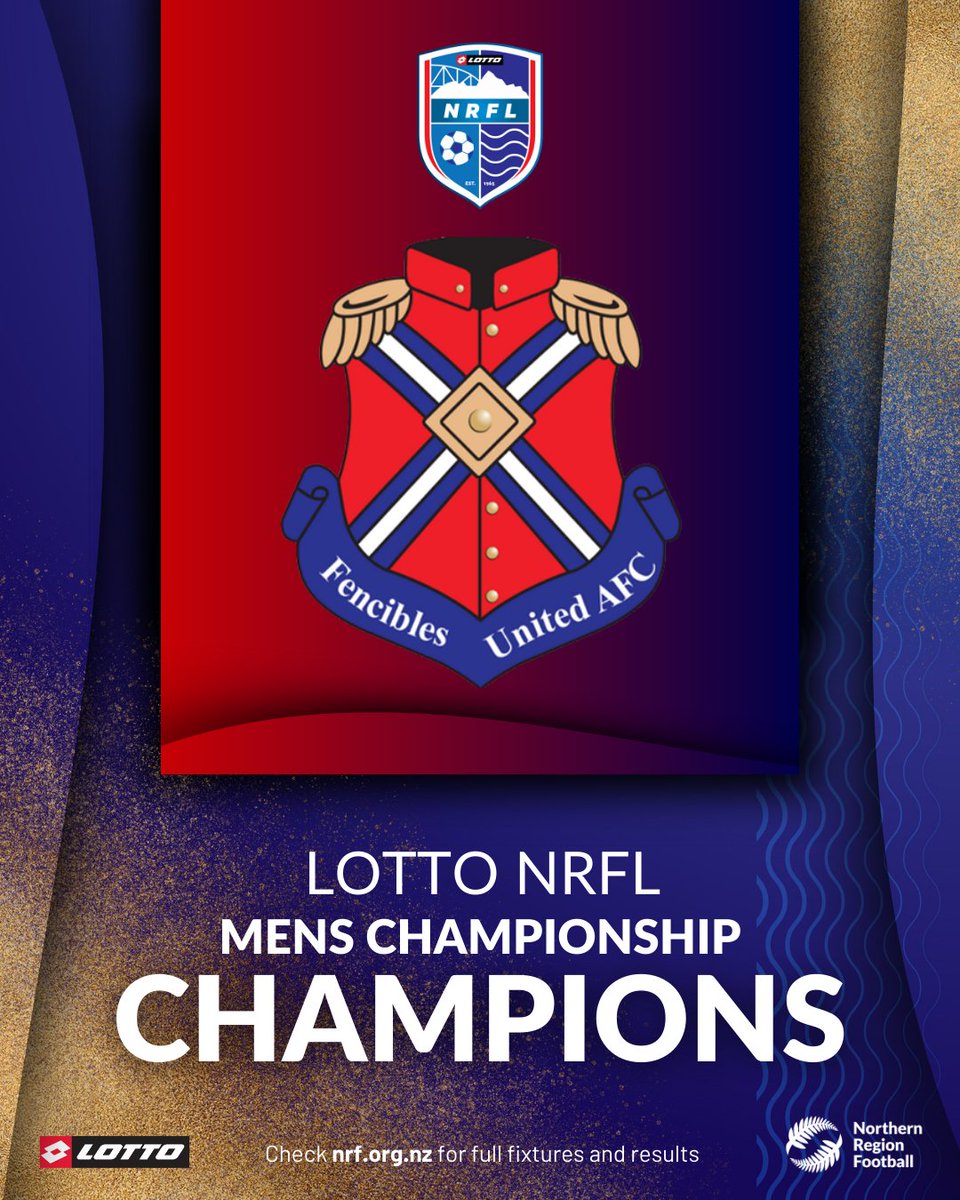Your LOTTO NRFL Men's Championship Champions Fencibles United! 🏆⚽💙