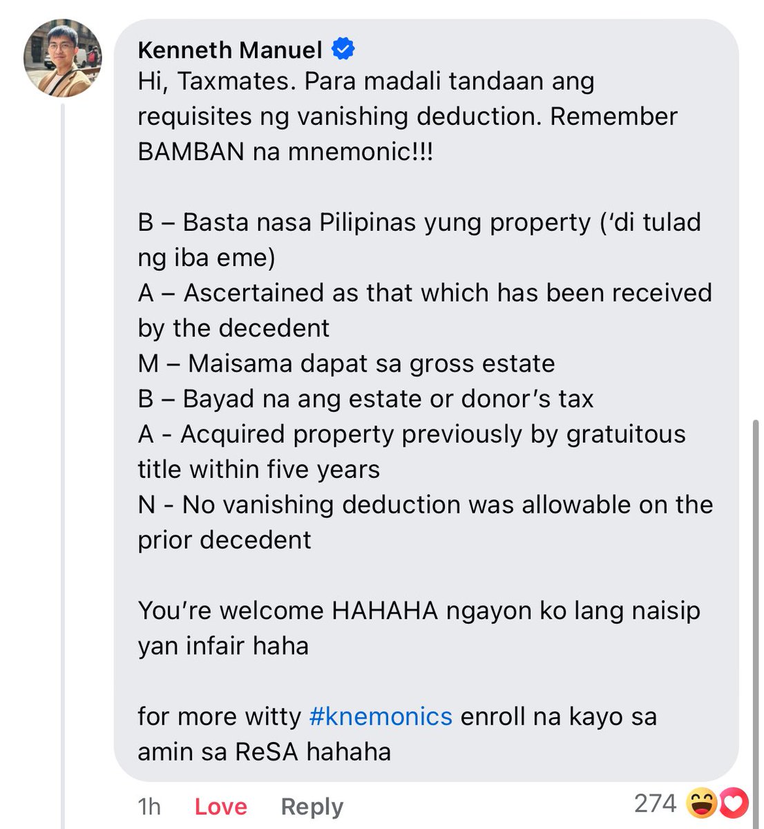 ATTY K <a href="/theklmanuel/">K Manuel</a> I'M LIVING FOR YOUR MNEMONICS TALAGA 😭