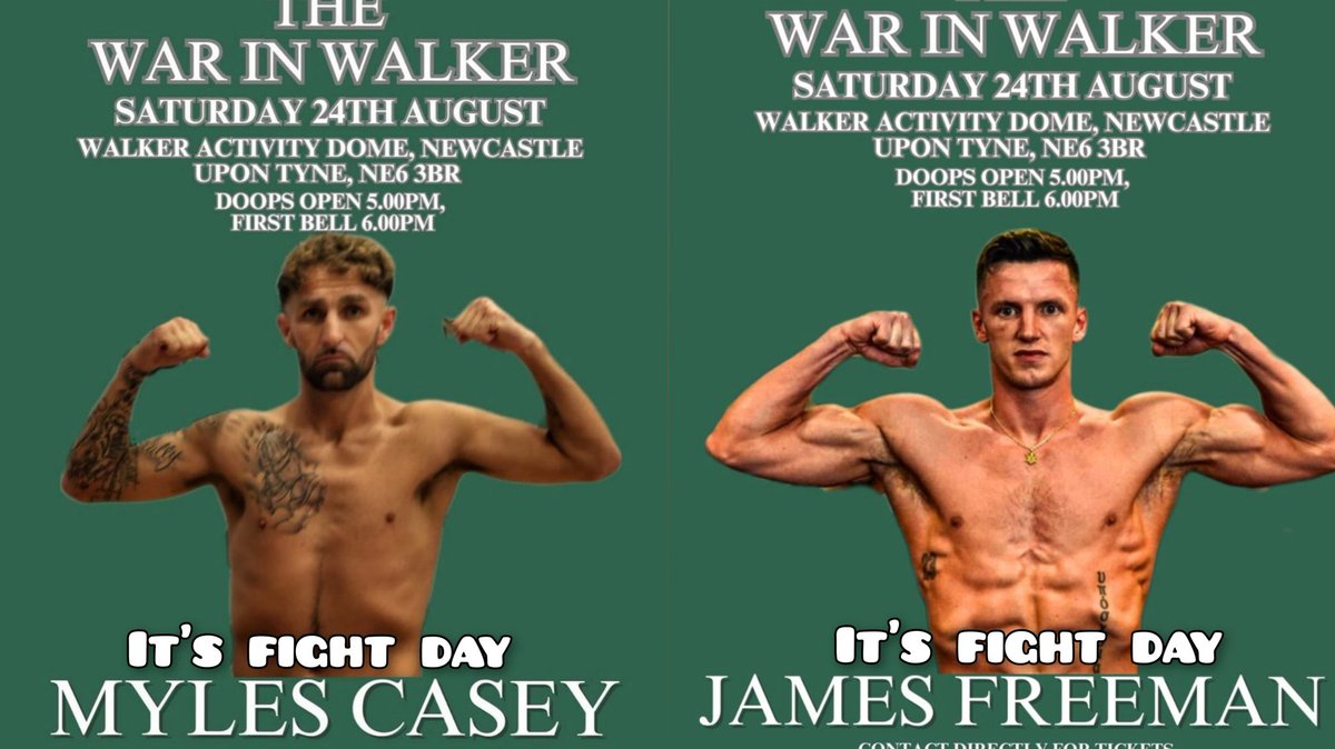 BoxingTicketsNI's tweet photo. It's fight day in Newcastle 

There is 5 Irish fighters on the  War in Walker card at the Walker activity Dome

Boreland v Pollard 
Gormley v Ali
Myers v Matthews
Casey v Ahmed
Freeman v Osgood

Action gets underway at 6pm tonight, no streaming info for this one. we believe https://t.co/ruI3MPHSRD