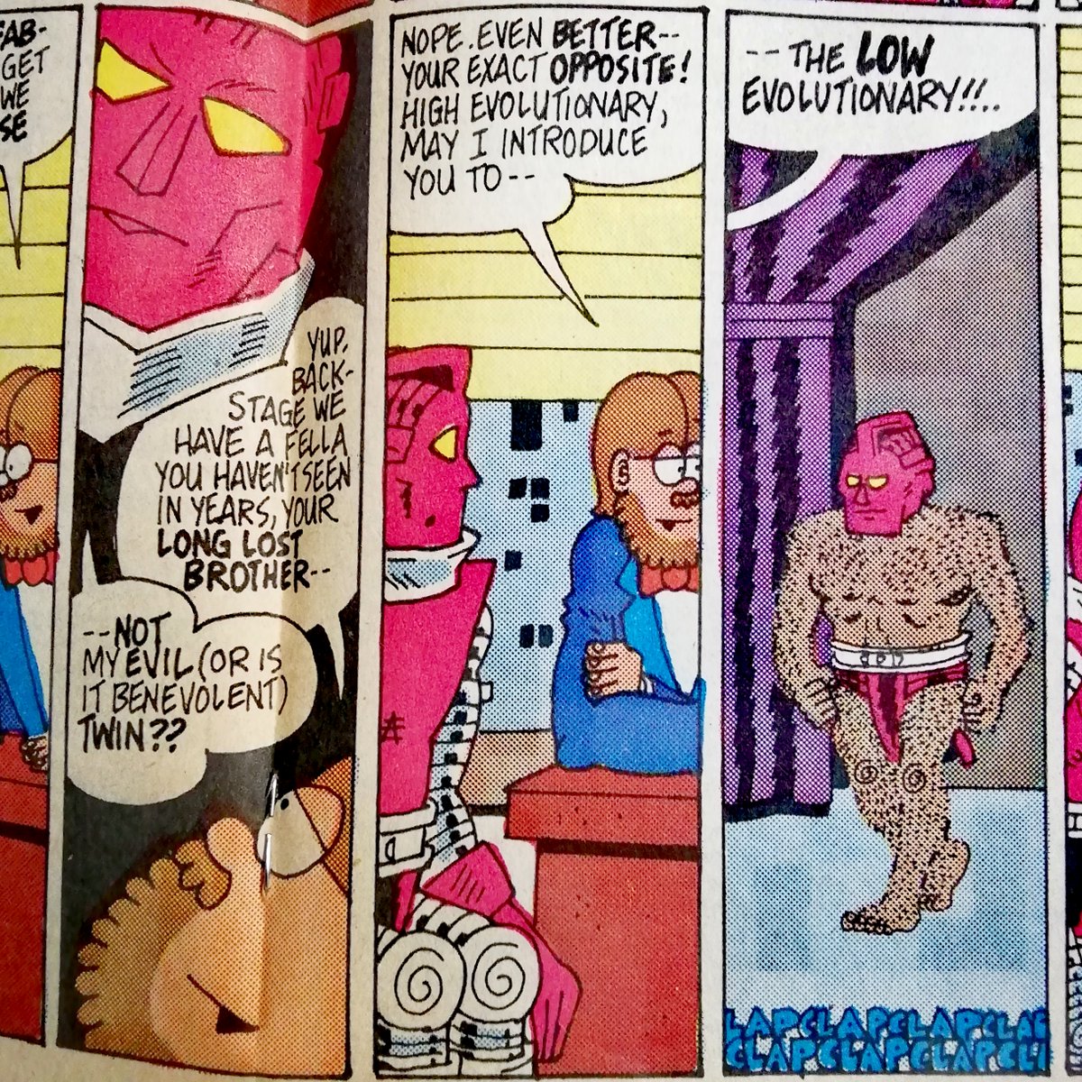 SCARCEXL's tweet image. Si Fred Hembeck n'existait pas, il faudrait l'inventer. 🤣😅
( Marvel Age 64, 1988)