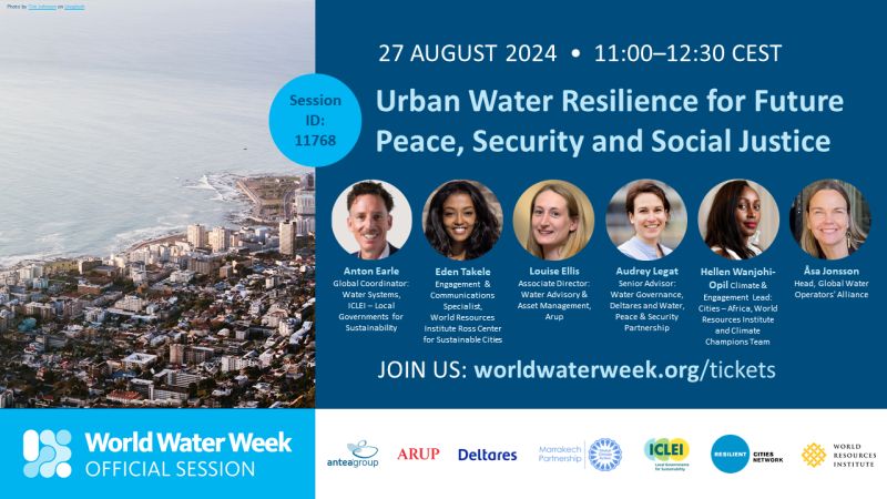 How can cities and regions build urban water resilience to foster peace, security, and social justice?
Explore the critical link between urban water systems and regional stability at this upcoming session held at #WWWeek.
Join online or in person: 
🔗 bit.ly/3MnICmg