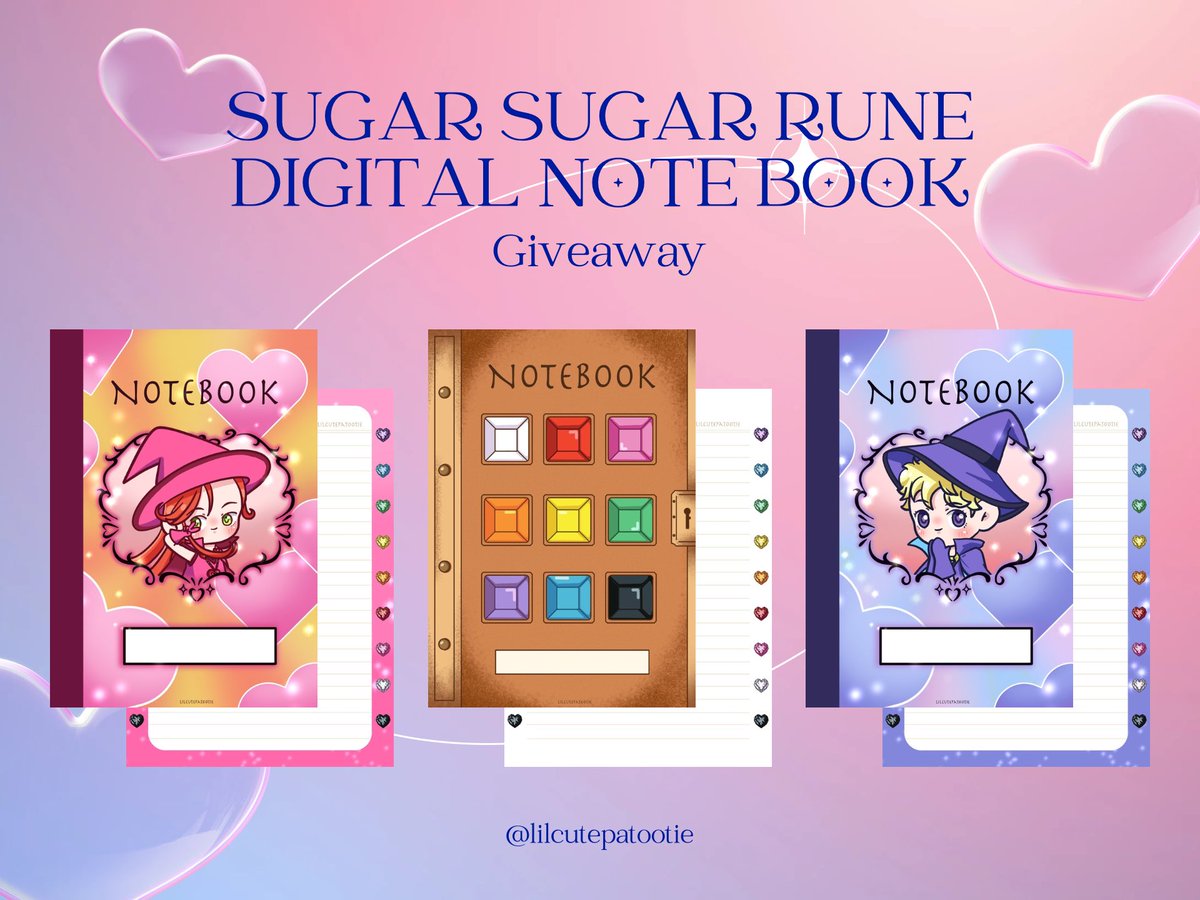✩* 🎀 ⋆ please kindly rt before use 💗 ୨˚̣̣̣୧ 

                   ✦°．• giveaway 🌸 ◞♡
sugar sugar rune digital notebook template

🔗 (drive.google.com/drive/folders/…)

✩˚｡⋆ personal use only &amp; do not repost ༉‧₊˚✧

#Goodnotes #แจกpng #แจกgoodnotes #แจกไฟล์png