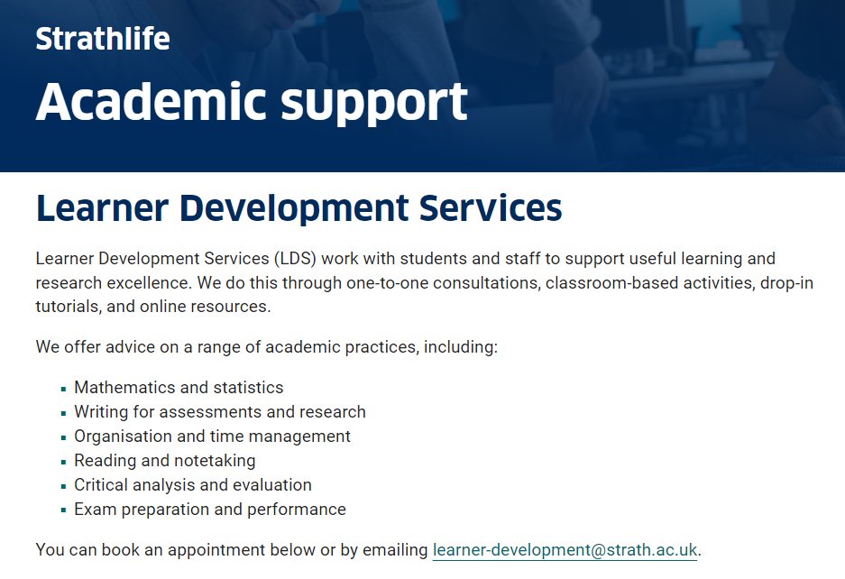 Delighted to welcome learners to today's Start@strath event at <a href="/UniStrathclyde/">University of Strathclyde</a> . To find out all the ways we can support your academic journey, please take a look at our page or come and visit our centre: strath.ac.uk/studywithus/st…