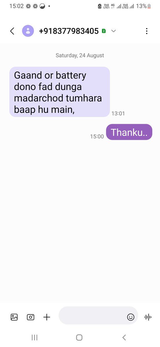 SaureenaT's tweet photo. @DelhiPolice 
Good evening sir this person is giving life threat and abusing me.
He is cyber fraud and calling me regarding treading.
Plz take action against him. https://t.co/7r5Yn8PJCi