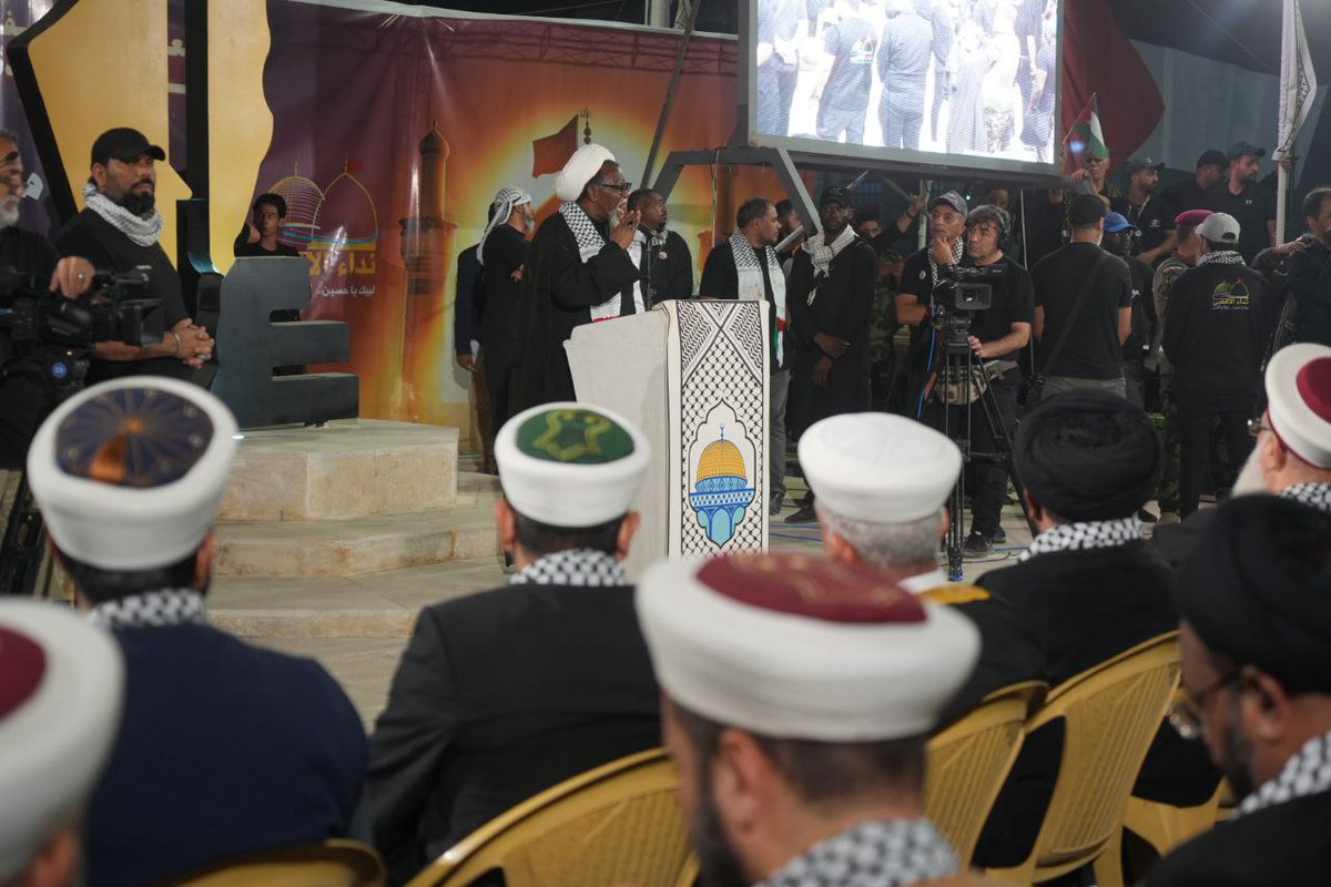 Sheikh Ibraheem Zakzaky (H) participated in a conference on supporting Palestine at the Mawkib of Nida'al Aqsa, where he gave a speech on the impact of sacrifice, courage, and resistance by the oppressed, which will lead to victory, Insha Allah.

#Arbaeen1446 
#PrayForPalestine
