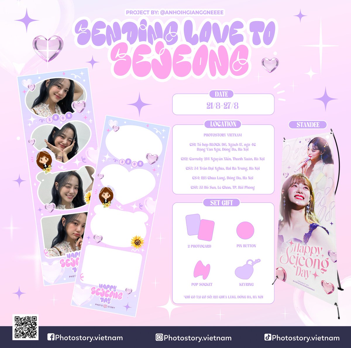𝐒𝐞𝐧𝐝𝐢𝐧𝐠 𝐥𝐨𝐯𝐞 𝐭𝐨 𝐒𝐞𝐣𝐞𝐨𝐧𝐠 𝐨𝐧 𝐡𝐞𝐫 𝐛𝐢𝐫𝐭𝐡𝐝𝐚𝐲 - 𝐒𝐞𝐣𝐞𝐨𝐧𝐠 𝟐𝟖𝐭𝐡’𝐬 𝐛𝐢𝐫𝐭𝐡𝐝𝐚𝐲 𝐩𝐡𝐨𝐭𝐨𝐛𝐨𝐨𝐭𝐡 𝐞𝐯𝐞𝐧𝐭 📸🎂

🌻Chibi Hari is special in this event ☺️
📍Location: Vietnam
⏰ 22-27/8

#김세정 #KIMSEJEONG 
#세정 #SEJEONG