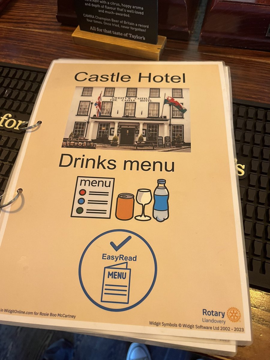 Great to see this readily available easy read bar menu in Llandovery yesterday!