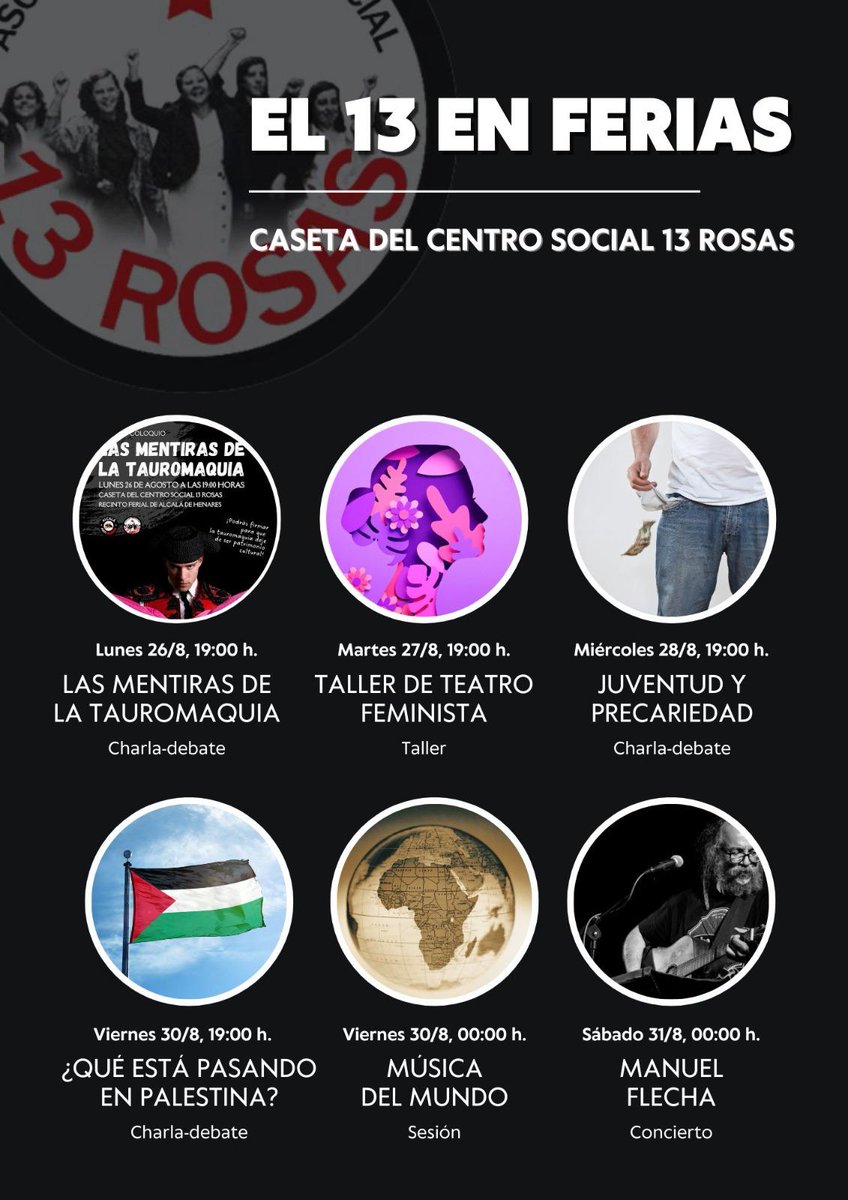 IU_Alcala's tweet photo. 🌹Otro año más vuelven las Ferias de Alcalá y vuelve la caseta del @CS13Rosas🌹
Venid a disfrutar de las fiestas con nosotras, la mejor caseta con la mejor gente y el mejor ambiente 🎊🎶🍻
🟪🏳️‍🌈🏳️‍⚧️Espacio libre de violencia machista y LGTBIfóbica
🔻Fiesta sí... ¡Lucha también!✊️ https://t.co/icgQAklxTQ