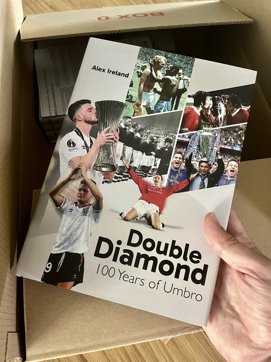 They’re here! Author copies for my second book Double Diamond: 100 Years of Umbro, out Monday.

More details of book and book launch in Mcr on Thurs in tweets below👇1/4