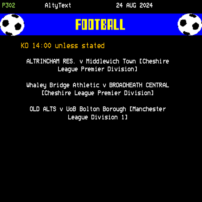 RadioAlty's tweet photo. #AltyText Football - @AltrinchamRes seek a first win of the season while @bcfc1922 head to @WhaleyBridgeFC. In the Manchester League, Radio Alty's @HoddersUK will be in attendance at @Old_Alts v @BoltonBoroughFC. https://t.co/wqM9VB7mdF