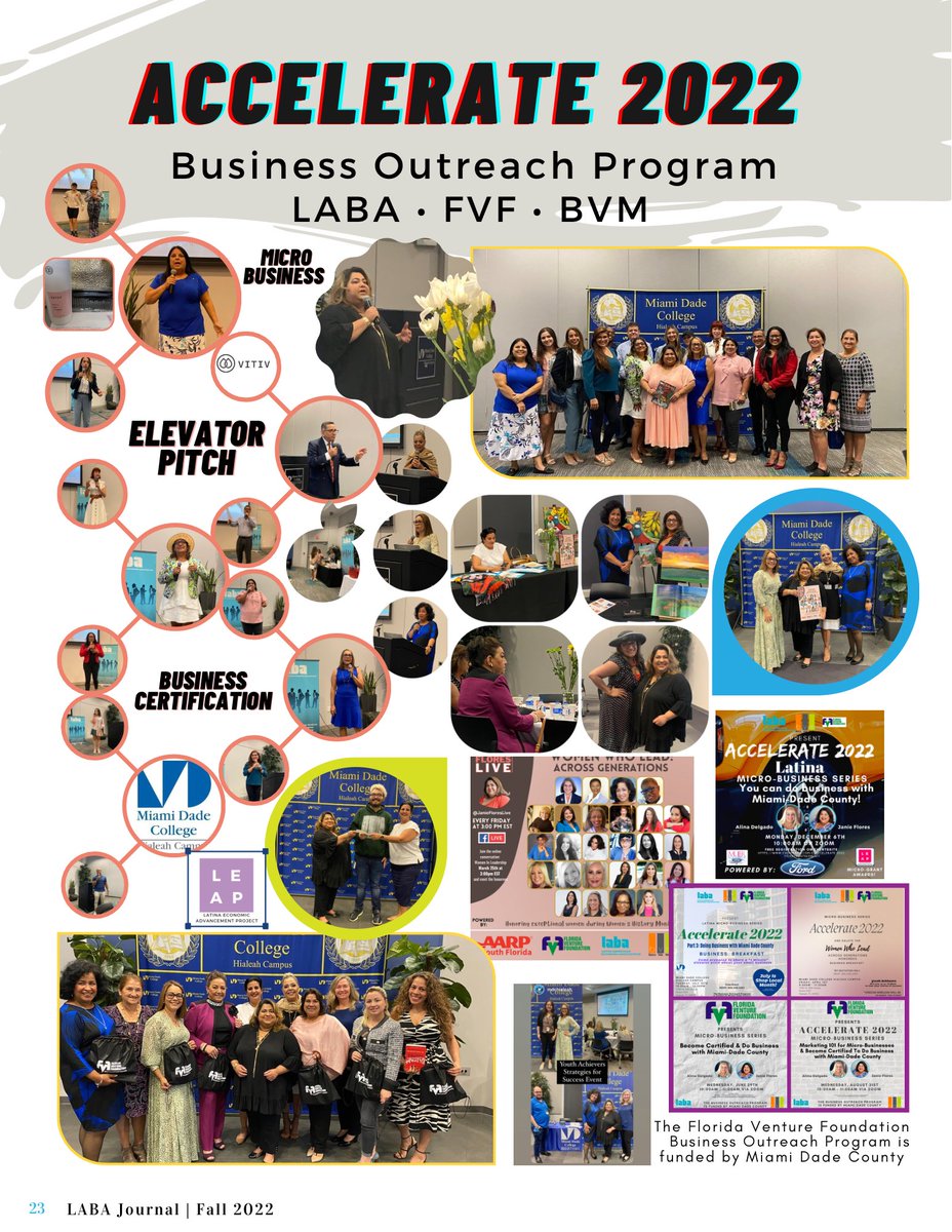 #FlashbackFriday LABA in partnership with FVF &amp; BVM launched Accelerate 2022, a yearlong series of workshops for small biz, centered around providing tools, information &amp; connections to help businesses grow!

This article appeared in the LABA JOURNAL MAGAZINE Fall 2022 edition