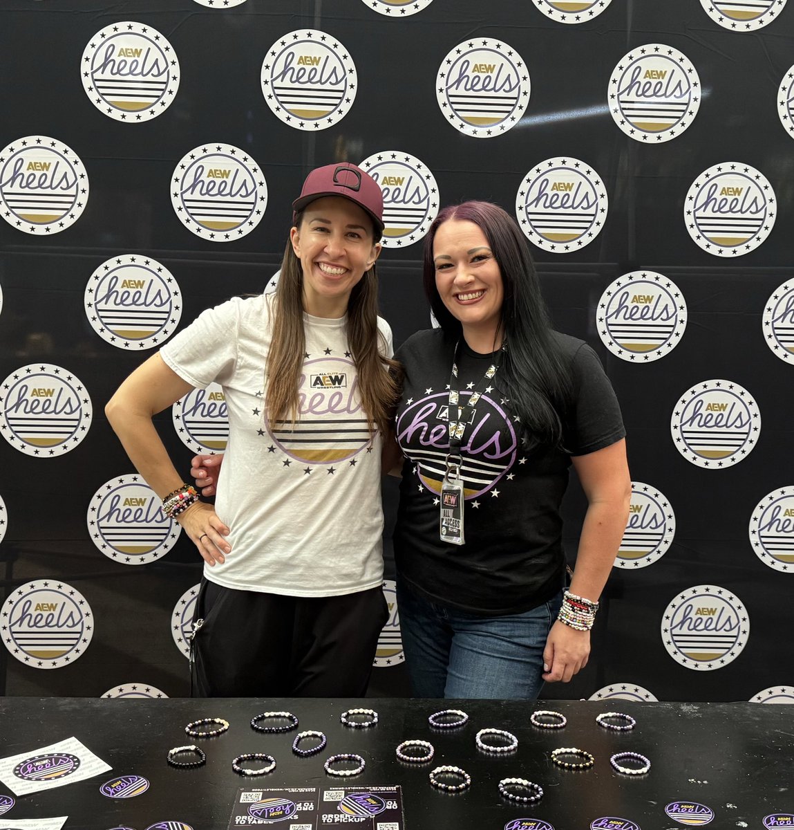 AEW_Heels's tweet image. Come by the Heels booth at @BoxparkWembley and learn about our awesome community, or sign up if you’re not a member! Grab a sticker! Get details on our party tonight! Say hi to @RefAubrey and @MandaLHuber! Woohoo!
