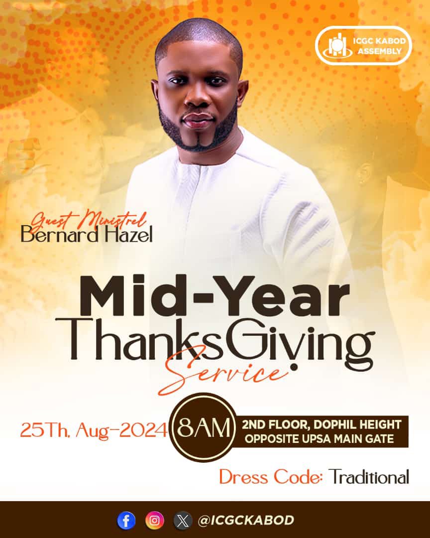ICGCkabod's tweet image. Join us this Sunday for our Mid-Year Thanksgiving Service 8am. Guest Ministrel: Bernard Hazel Being thankful as a Christian is a weapon in the Kingdom that appreciates your life. The Heavens are Opened in this season. Don't miss out! #God #Exploits #MidYearthanksgiving #icgckabod