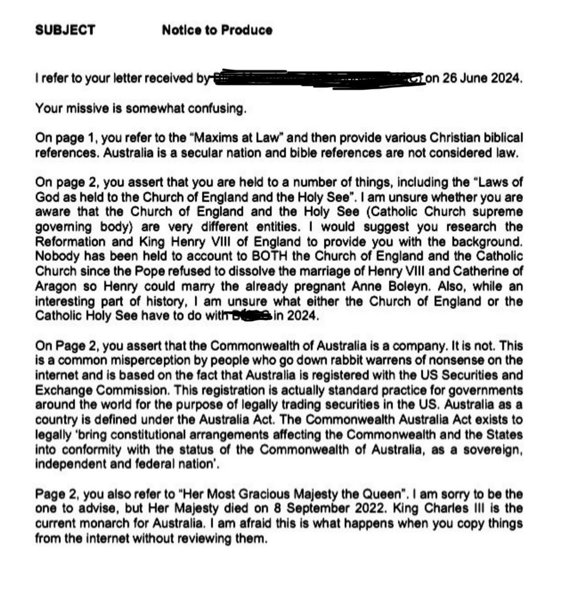 TinfoilTales_AU's tweet image. A few months ago some freedom folk stopped paying their council rates - then they stopped paying other bills, trying to use Bills of Exchange instead

Well, as anticipated some people are starting to receive letters 

And one of the letters is magnificent