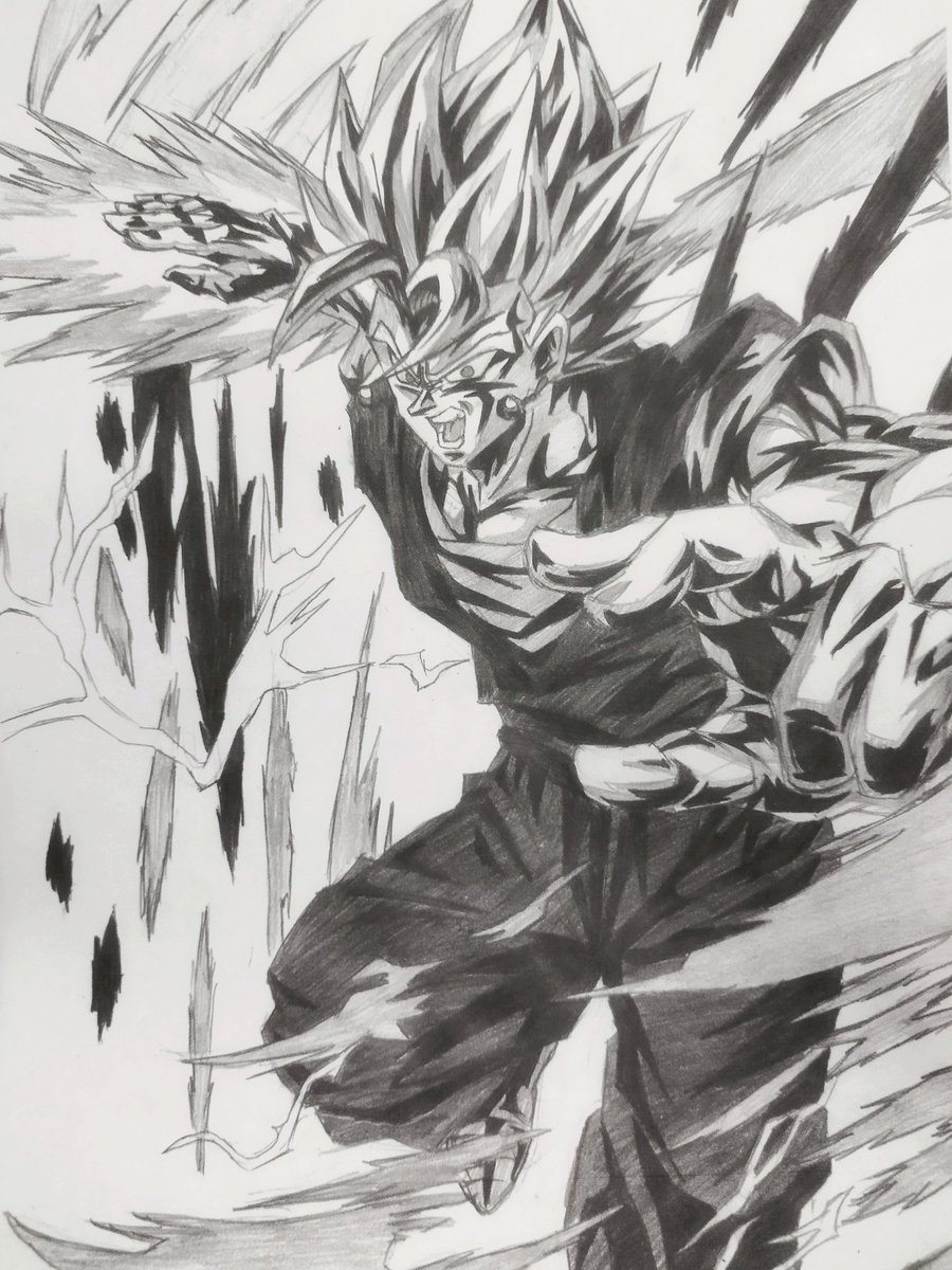 受けてみろ!!!!」 ＃ドラゴンボール #超ベジット #イラスト ＃模写