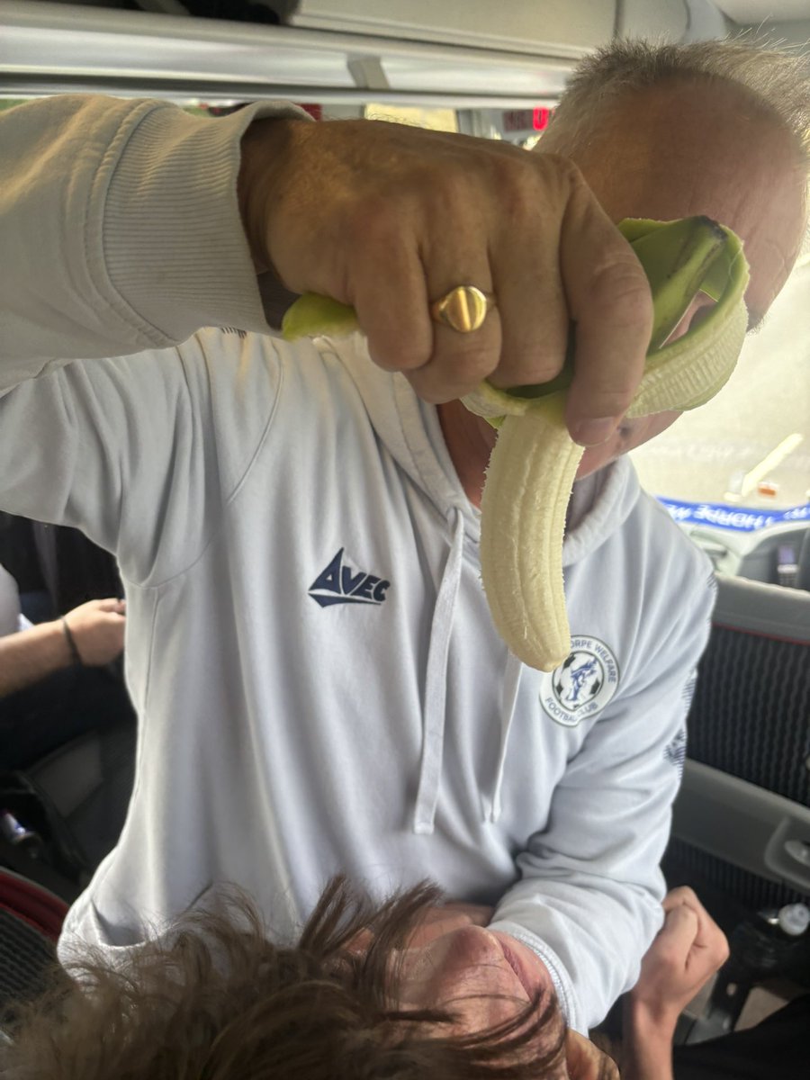 thewelfare's tweet image. Our Chairman force feeding a Banana to one of our Coaches. 

#StandardBehaviour #PossibleSafeguardingIssues