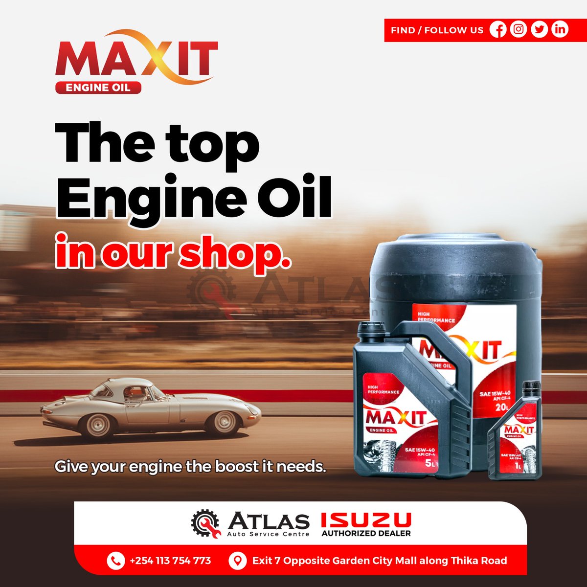 Atlas Service Centre (@atlasautocentre) on Twitter photo Maxit oil is the ultimate choice for your car.๐ข๏ธ๐ Visit <a href="/Atlasautocentre/">Atlas Service Centre</a> for a professional oil change and enjoy improved engine efficiency and longevity.๐๐ฅ #howcanwehelp #garage #Isuzu #MaxitOil #EngineHealth #FreeMadzao #FeesMustFall #MasculinitySaturday #ManchesterUnited Maxit oil is the ultimate choice for your car.๐ข๏ธ๐ Visit <a href="/Atlasautocentre/">Atlas Service Centre</a> for a professional oil change and enjoy improved engine efficiency and longevity.๐๐ฅ #howcanwehelp #garage #Isuzu #MaxitOil #EngineHealth #FreeMadzao #FeesMustFall #MasculinitySaturday #ManchesterUnited