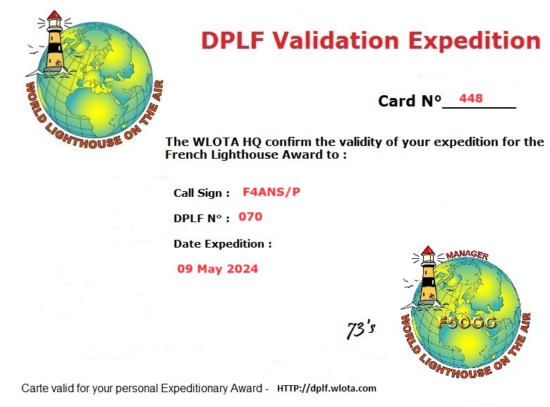 DPLF_Award's tweet photo. #DPLF_Award #DPLF    
Validation expédition DPLF : PB 070 / F4ANS/P https://t.co/DB6gBsnXBT