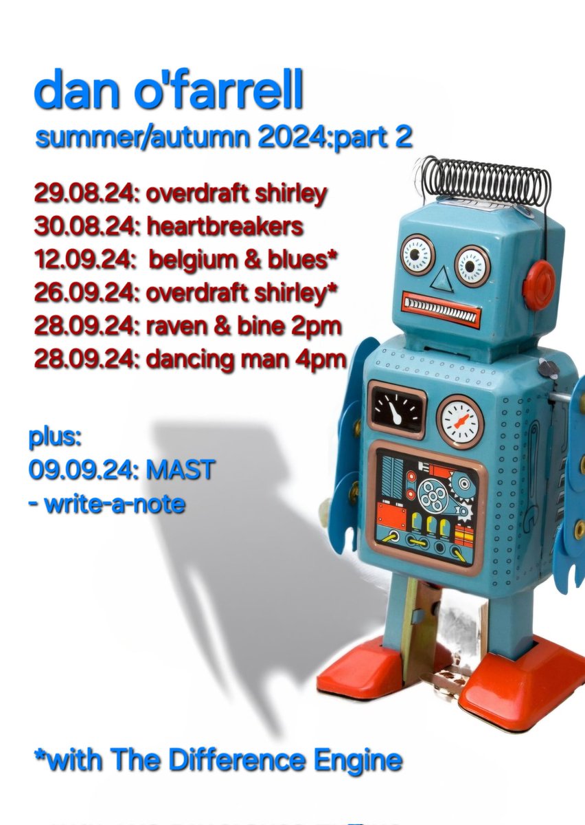 Some late summer/early autumn gigs :) <a href="/dannygoodall/">𝙱𝚕𝚎𝚝𝚌𝚑</a> <a href="/barnestoneworth/">Geoff</a>