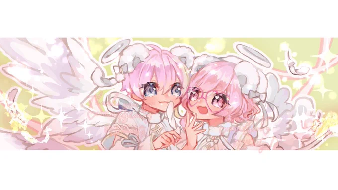 プランC・ヘッダーのオーダーでした今回もありがとうございました #イラストオーダー #有償アイコン #有償依頼受付中 #ペア画