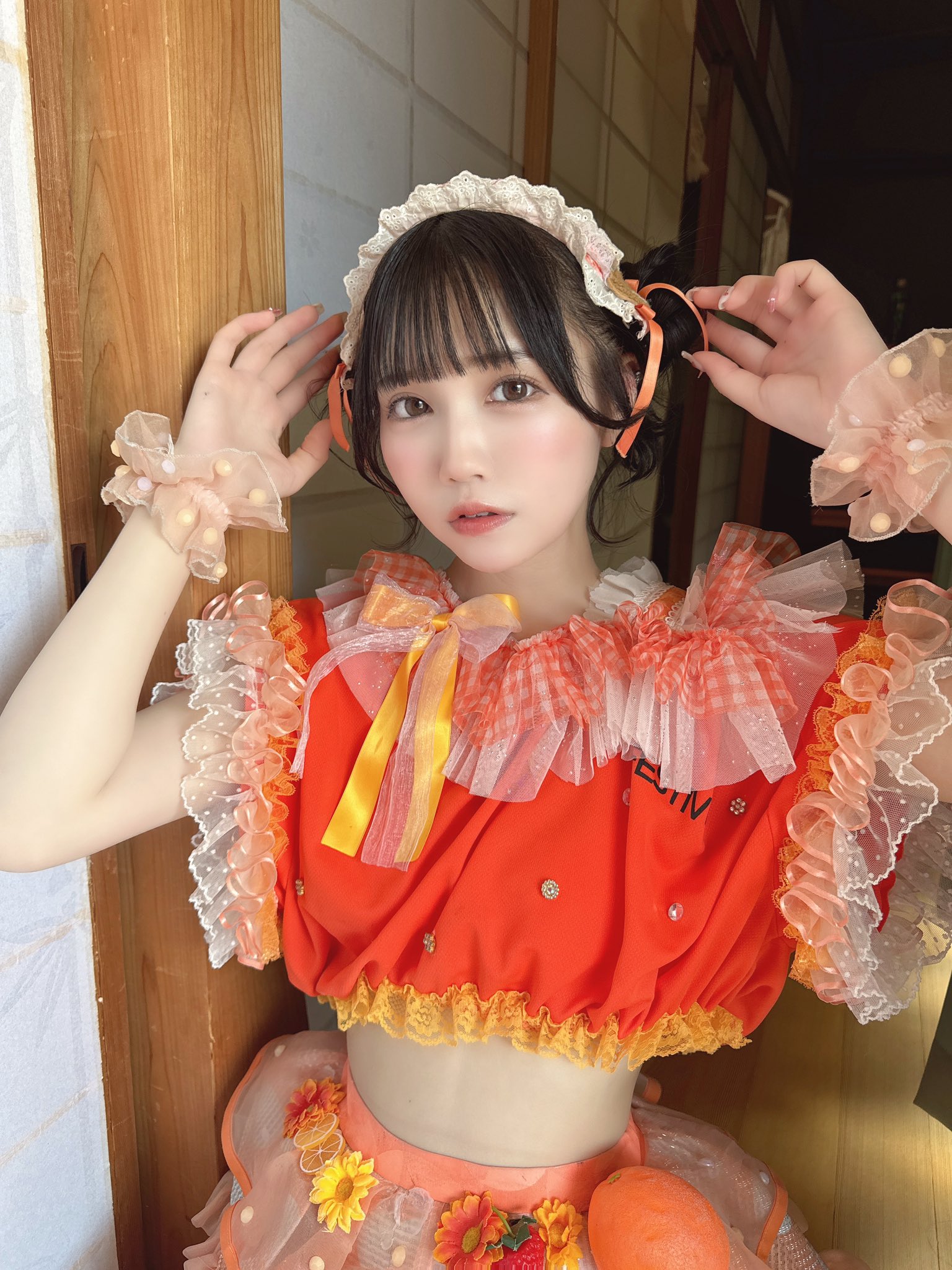 244.ひまわり&ブルー♡爽やかナチュラルなヘッドドレス・編みおろしヘア　夏祭り 夏の花嫁様の編みおろしヘアアレンジ・リボンアレンジに】向日葵