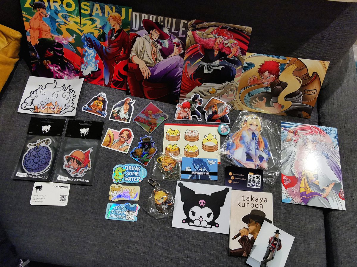 雷 (ライ) (@_knrai) on Twitter photo Pretty SOLID haul today at #Animaga2024 😤😤
Including the cutest Doki merch from <a href="/tundrea_illust/">tundrea ✦ ONLINE STORE OPEN! ✦ @ ANIMAGA MELB F06</a> and <a href="/monoccrow/">Zeph(ゼフ)</a> as well well so many good under appreciated Naruto boy prints from <a href="/redtrooper_/">尺乇卩 ㄒ尺ㄖㄖ卩乇尺</a>
Also huge shout out to <a href="/_kiroranke/">yase 🍉</a> for saving a Kuroda zine for me 😍❤️ Pretty SOLID haul today at #Animaga2024 😤😤
Including the cutest Doki merch from <a href="/tundrea_illust/">tundrea ✦ ONLINE STORE OPEN! ✦ @ ANIMAGA MELB F06</a> and <a href="/monoccrow/">Zeph(ゼフ)</a> as well well so many good under appreciated Naruto boy prints from <a href="/redtrooper_/">尺乇卩 ㄒ尺ㄖㄖ卩乇尺</a>
Also huge shout out to <a href="/_kiroranke/">yase 🍉</a> for saving a Kuroda zine for me 😍❤️