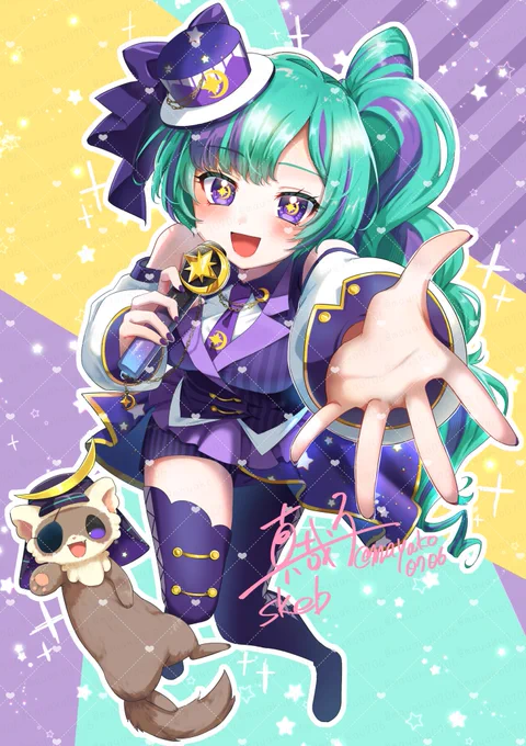 Vtuberさん+マスコットちゃん 描かせて頂きました #Skeb #Commission
