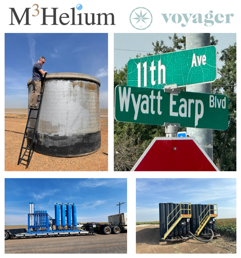 #VOY @VoyagerLifePlc <a href="/M3Helium/">M3 Helium</a> CEO <a href="/NickTulloch2/">Nick Tulloch</a> is very hands on, checking water levels at the Smith Well. 

✅Work is continuing apace at Rost Well, Fort Dodge in the heart of Wyatt Earp territory! Pics show equipment, including the PSA to process #helium on site arriving on